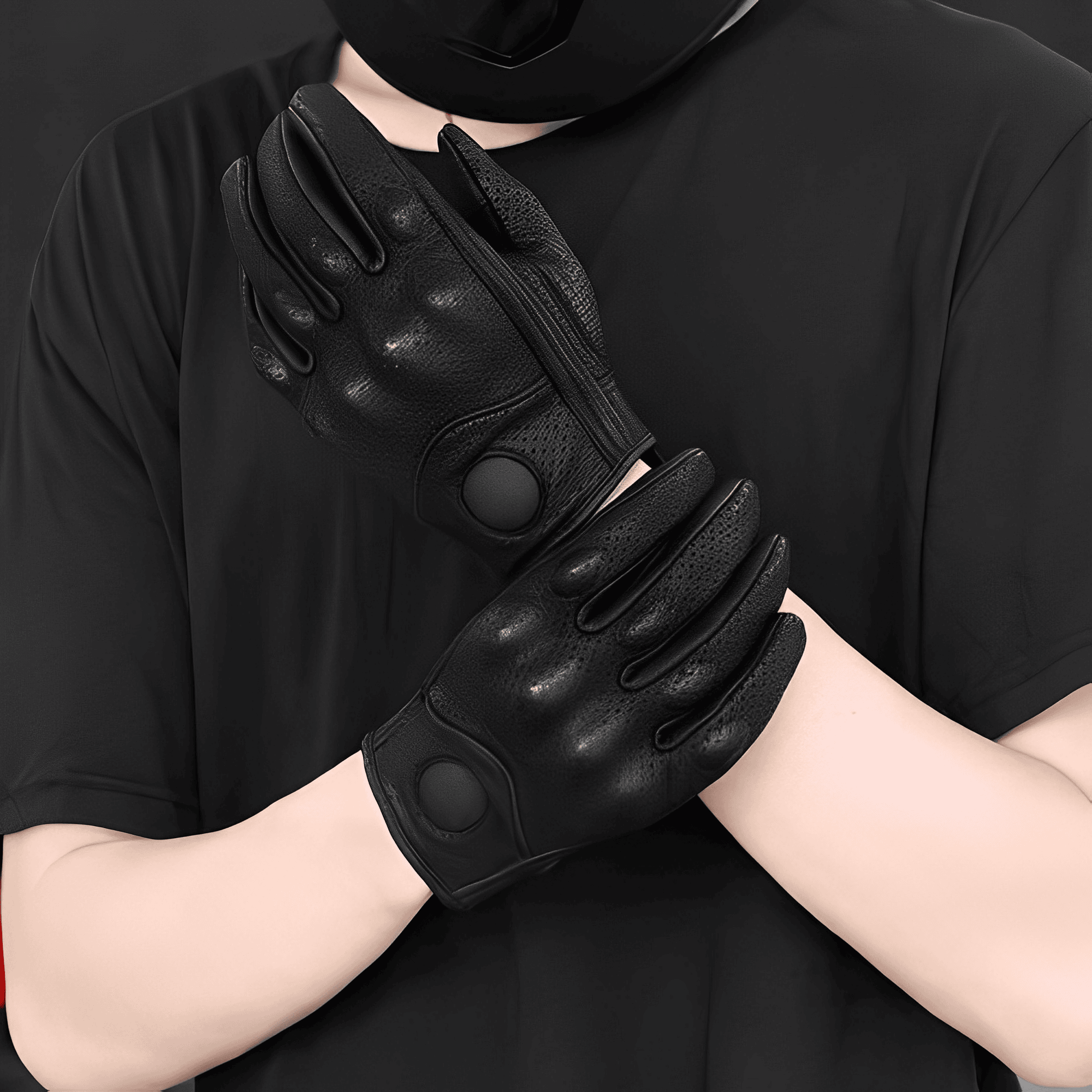 Gants Moto Cuir Noir Tactiles