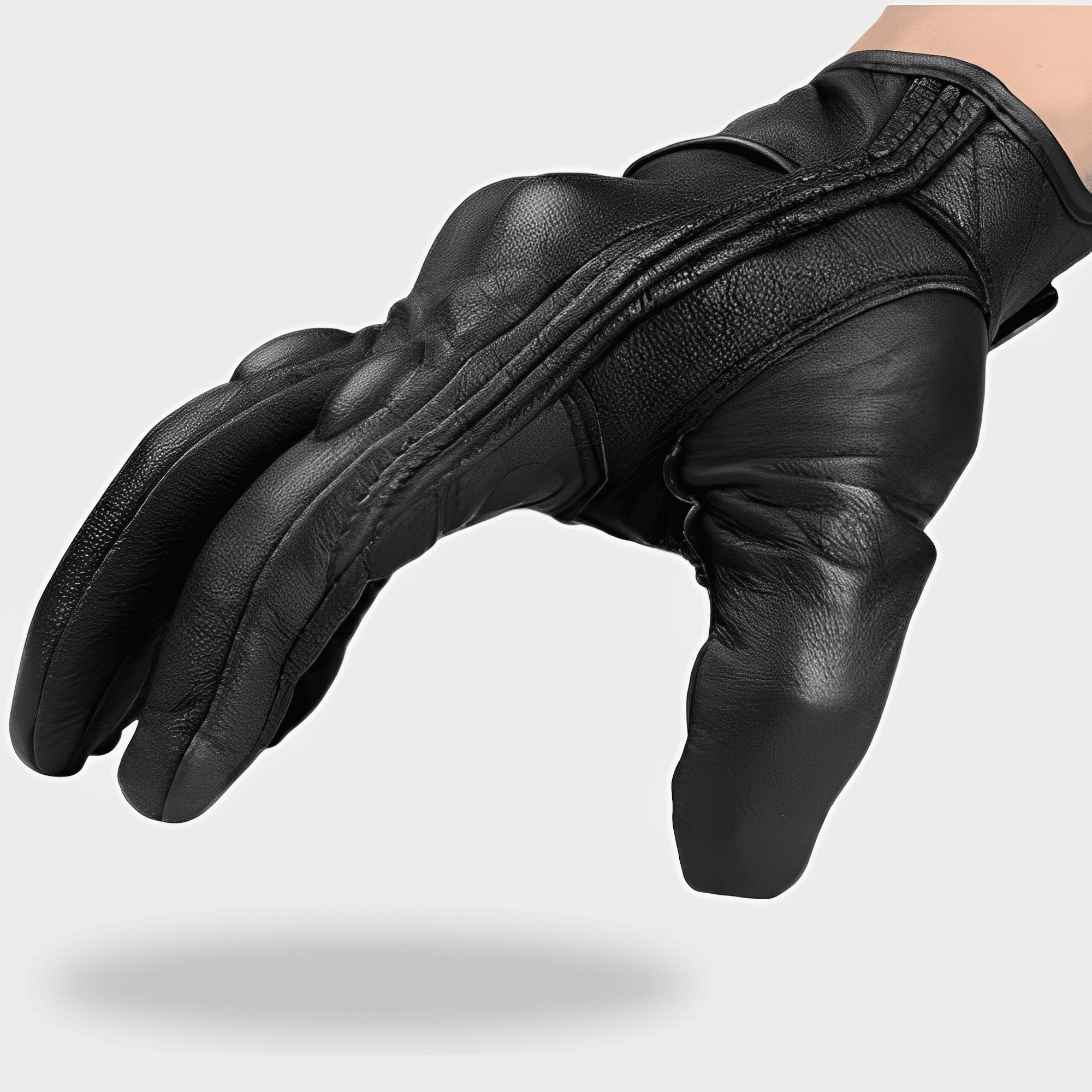 Gants Moto Cuir Noir Tactiles