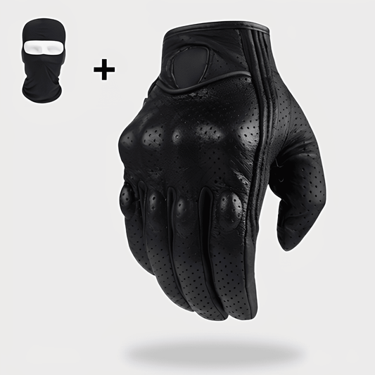 Gants Moto Cuir Noir Tactiles