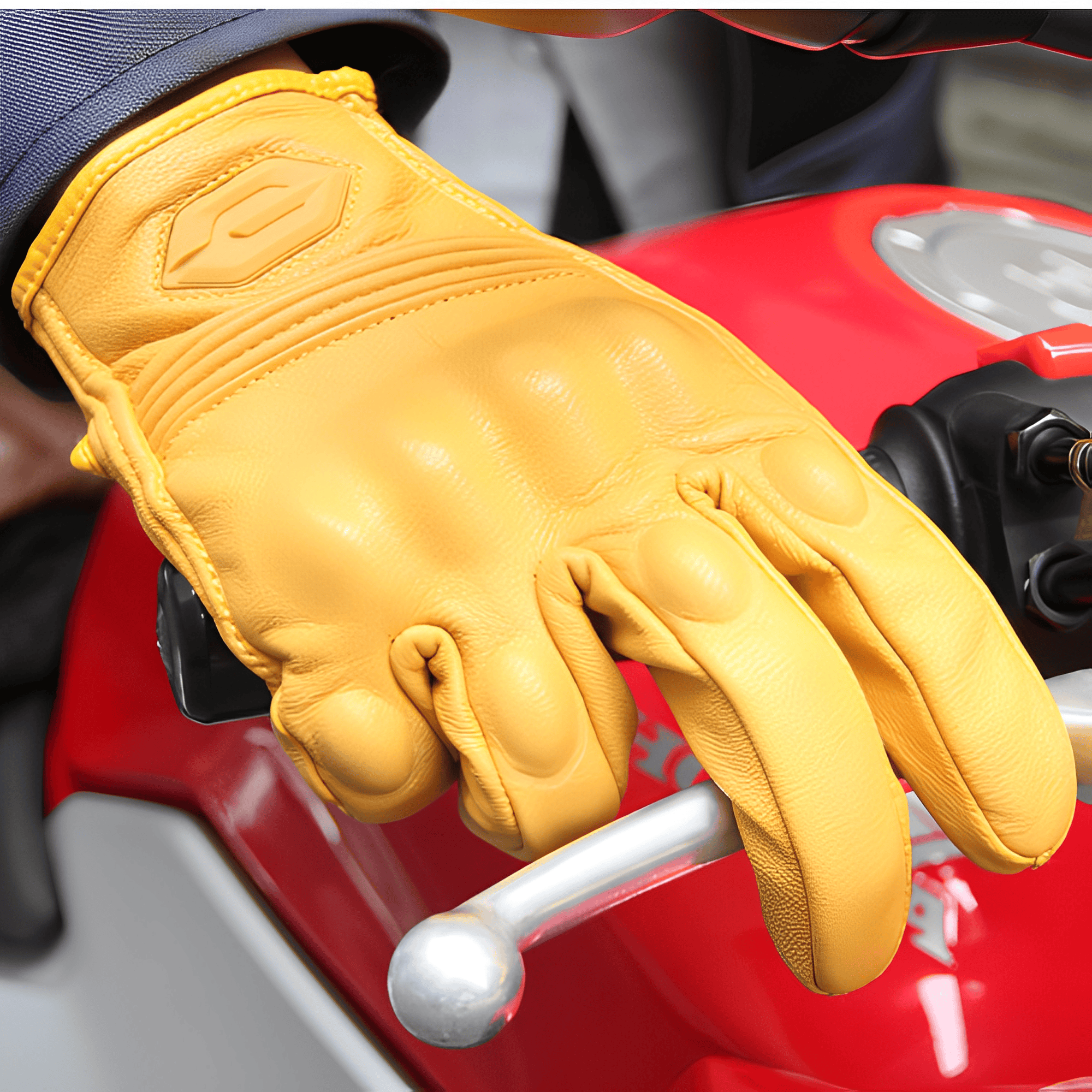 Gants Moto Cuire Vintage Tactiles