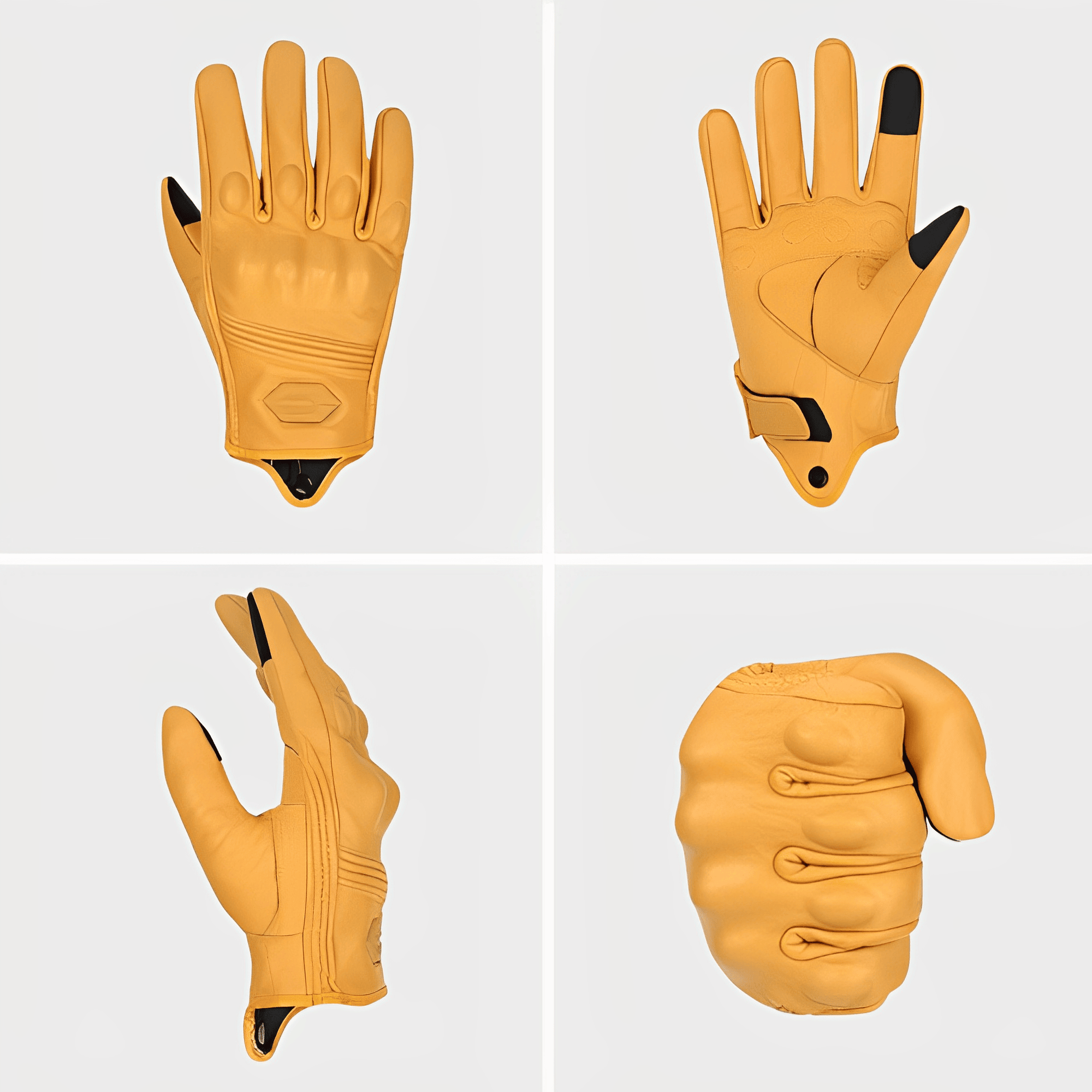 Gants Moto Cuire Vintage Tactiles