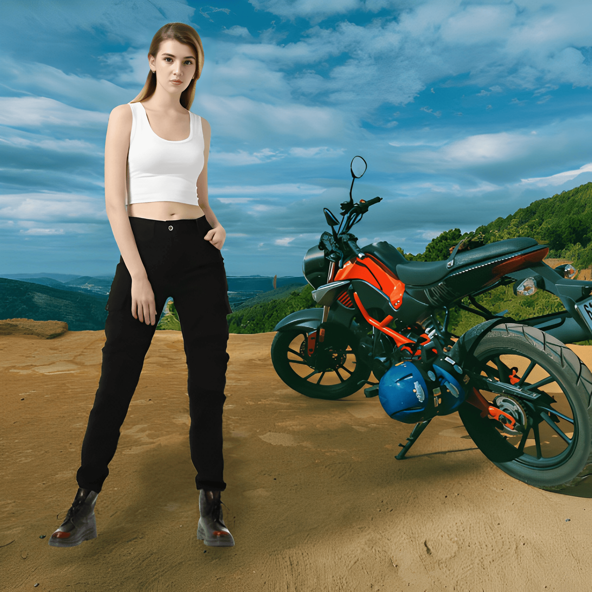 Jean Moto Femme Noir | RiderX™