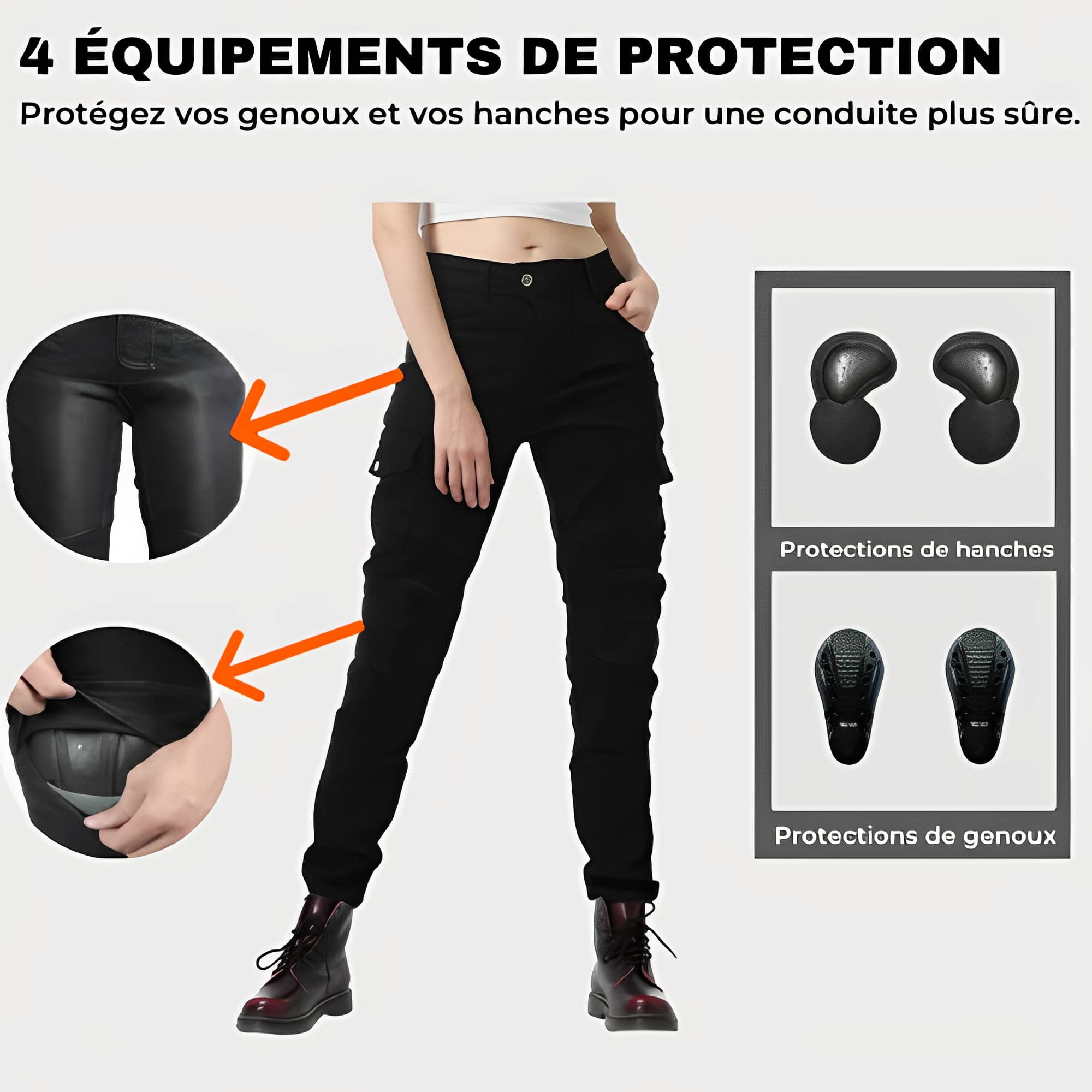 Jean Moto Femme Noir | RiderX™